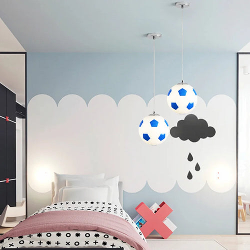 lustre enfant dessin animé football et basket décor lumineux - vue 10 sur 13