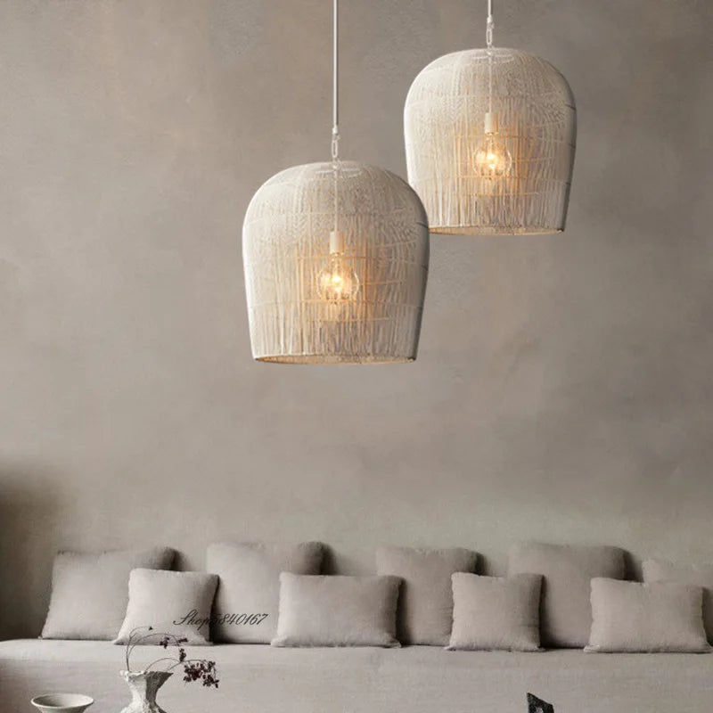 Suspension en rotin de Style Wabi-sabi - vue 2 sur 16