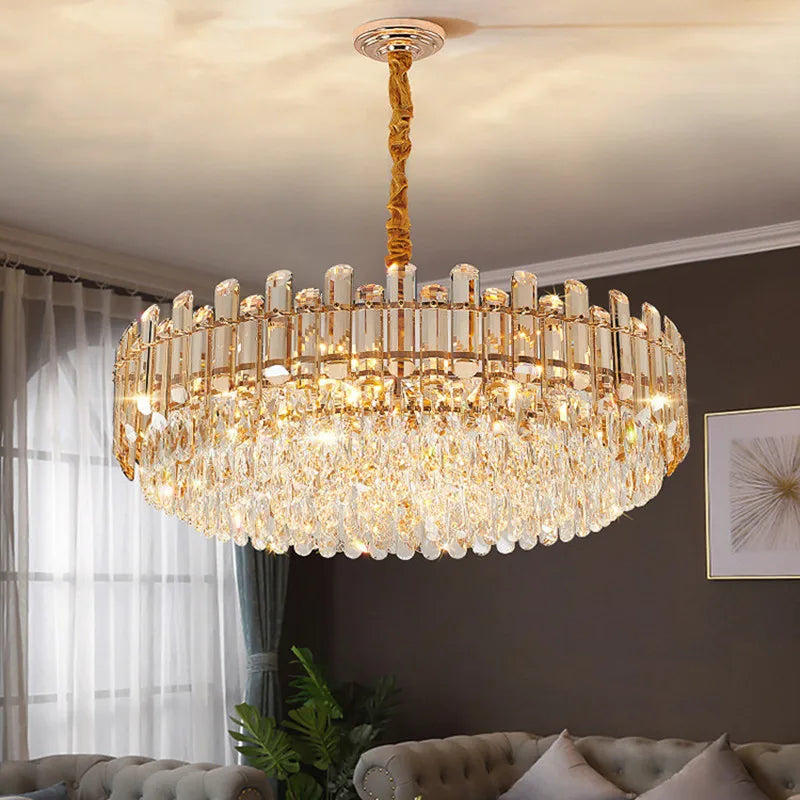 lustre de luxe moderne en cristal transparent pour décoration intérieure - vue 3 sur 18