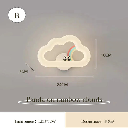 applique murale nuage arc-en-ciel à led pour chambre d'enfant - vue 6 sur 6