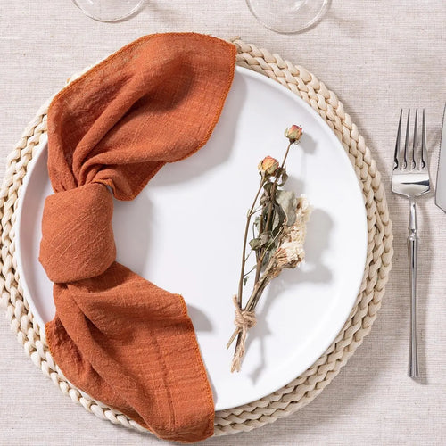 Serviette de table lot de 10 coton gaze - vue 6 sur 6