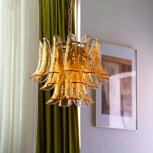 AiPaiTe lustre en verre LED scandinave pour salon salle à manger chambre lustre en verre ambre vintage américain - vue 5 sur 14