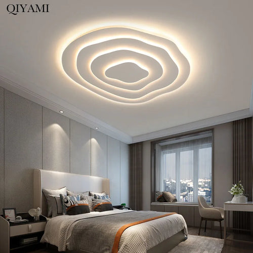 plafonnier led multicouche blanc minimaliste moderne - vue 6 sur 12