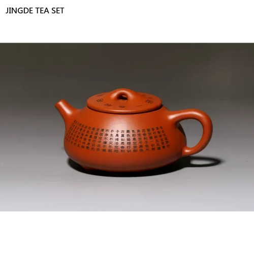 Théière yixing en argile zisha sculptée main coeur - vue 3 sur 7