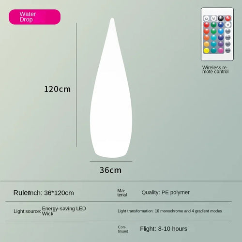 lampadaire de jardin solaire étanche en forme de goutte d'eau - vue 10 sur 14
