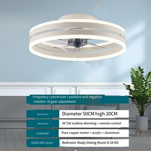 110V~265V APP and Remote Control Dual Intelligent Control  DC 6 speed Regulation Frequency Conversion Ceiling Fan Light - vue 11 sur 17