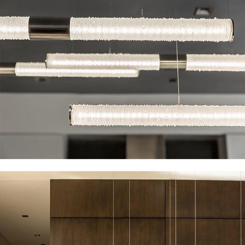 suspension en bois design nordique moderne led gradable - vue 6 sur 8