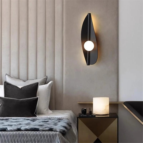 applique murale led design feuille en acrylique moderne décoration intérieure - vue 3 sur 15
