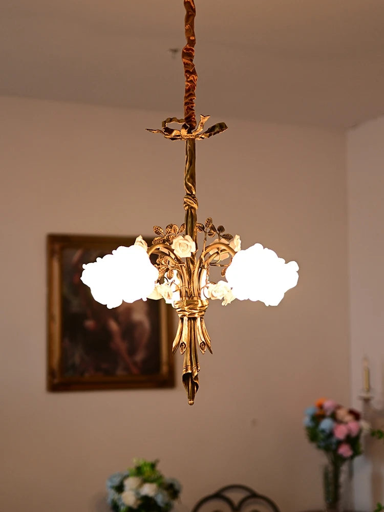 lustre moderne en cuivre pour éclairage artistique et luxueux - vue 7 sur 8