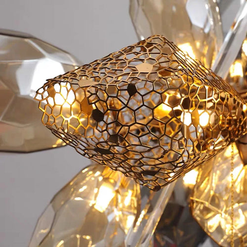 lustre en verre nordique de luxe en cristal moderne - vue 10 sur 14