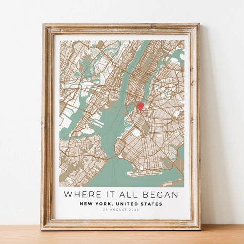 carte de ville personnalisée cadeau romantique pour lui - vue 3 sur 7