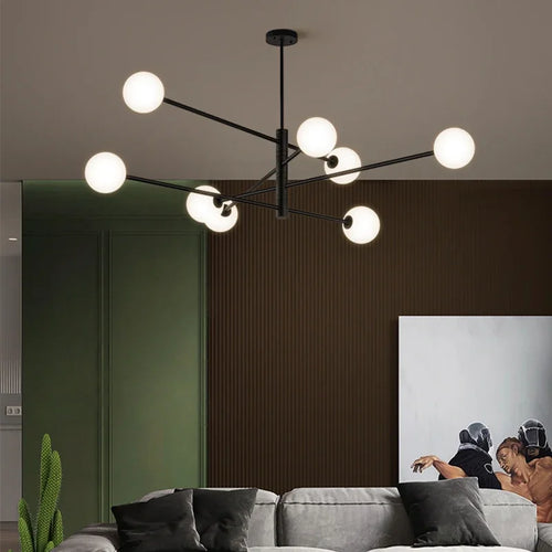 lustre nordique en cuivre avec verre créatif et haricot magique - vue 5 sur 12