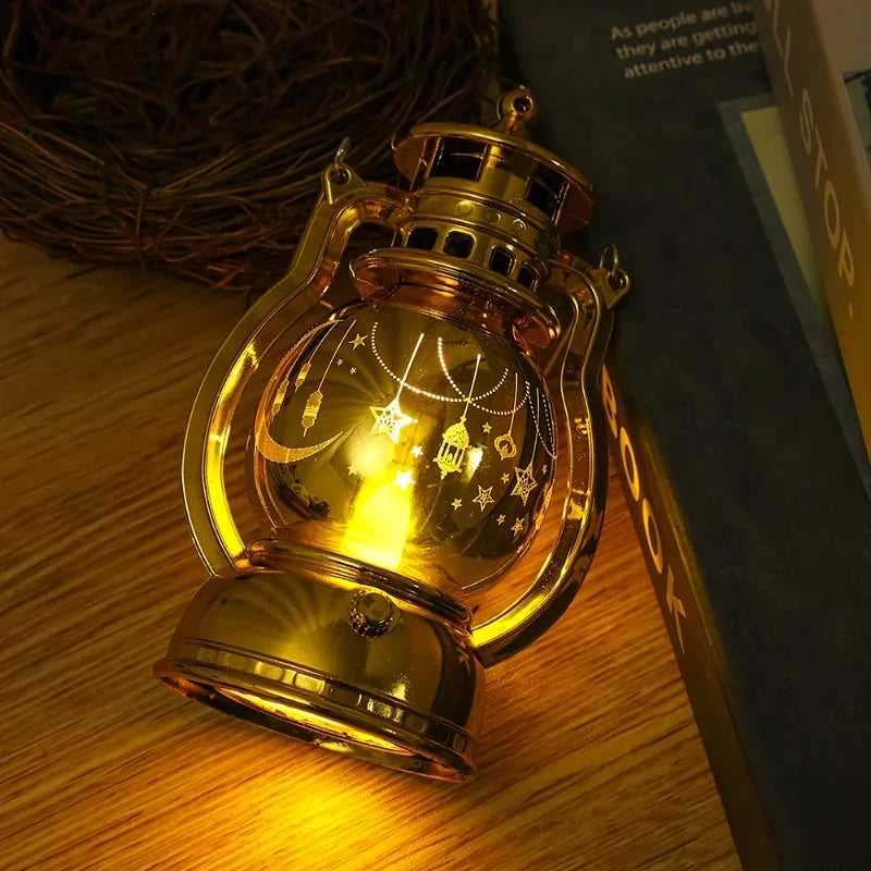 lampe à poser eid mubarak lanterne portable rétro pour décoration festive - vue 5 sur 13