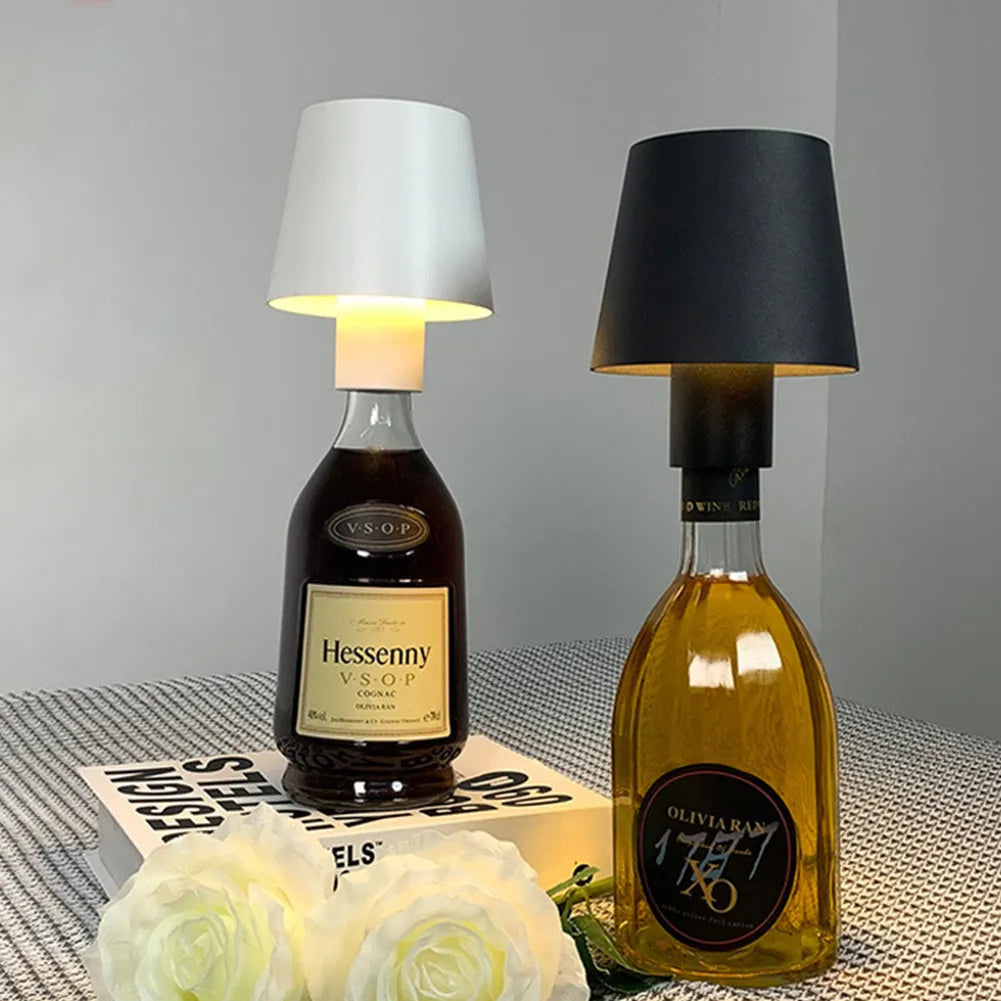 lampe bouteille vin table charge portable - vue 2 sur 7