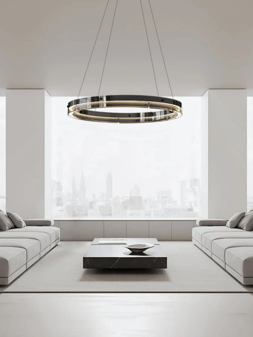 suspension circulaire en verre minimaliste italienne moderne et créative - vue 3 sur 11