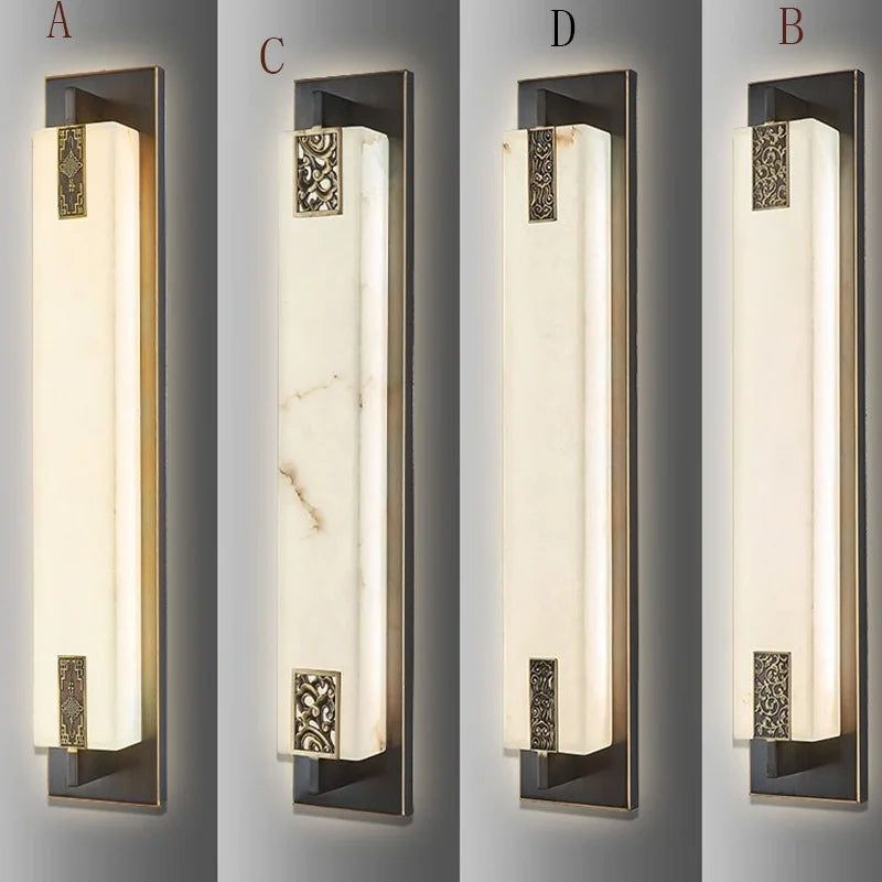 applique murale moderne en marbre chinois avec nœud et lumière led - vue 4 sur 11