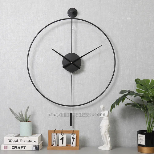 horloge murale créative en fer design moderne et élégant - vue 2 sur 8