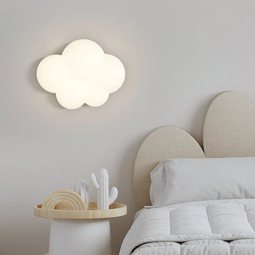 applique murale nuage blanche lampe enfant design moderne et chaleureux - vue 3 sur 9
