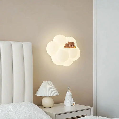 applique murale nuage ours chat singe pour enfants bébé - vue 4 sur 9