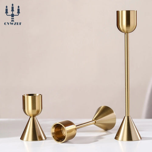 bougeoirs en métal pour mariage décoration romantique et fêtes - vue 3 sur 7