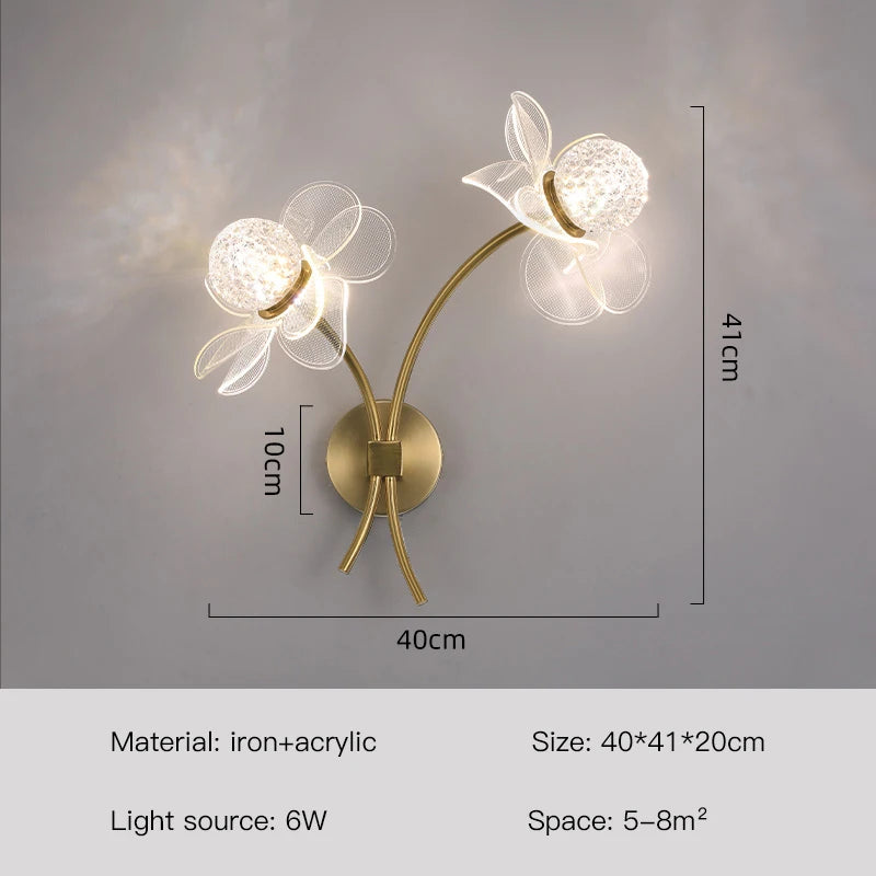 applique murale fleur pour éclairage doux et décoratif