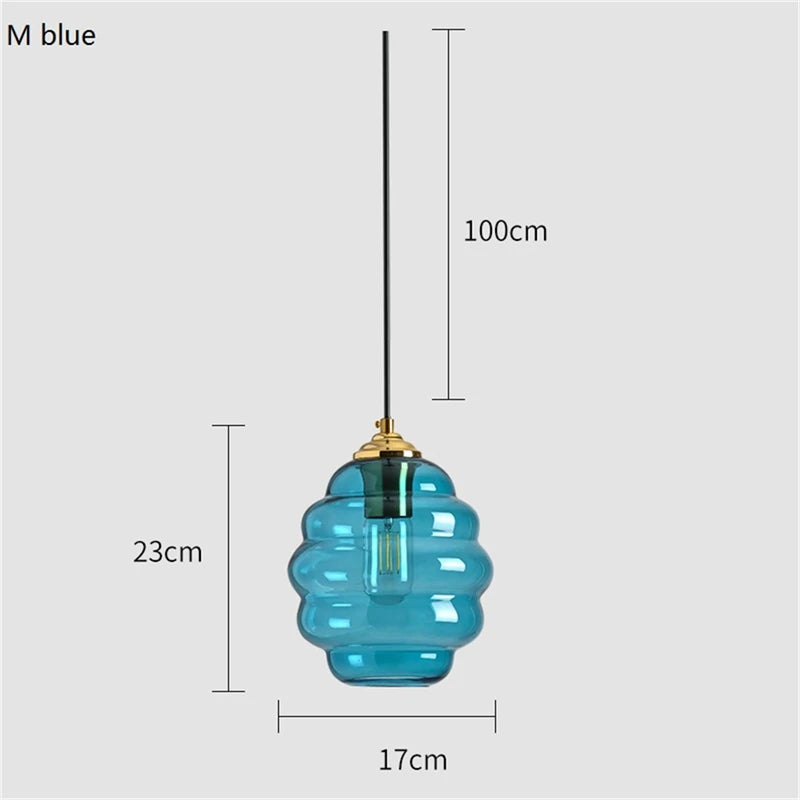 suspension en verre teinté design moderne pour éclairage intérieur - vue 11 sur 15