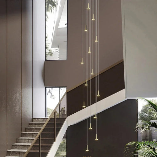 Ciel étoiles suspension lumières marché magasin de vêtements soucoupe de plafond décoration météore douche lampe suspendue Villa escalier lustre - vue 4 sur 6
