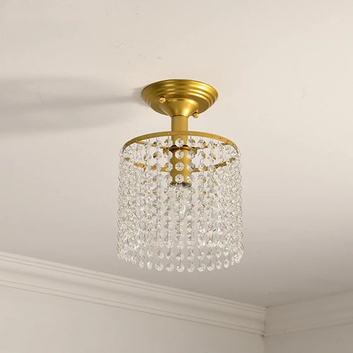 plafonnier led en cristal doré pour décoration intérieure - vue 5 sur 7