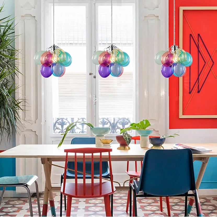 Moonriver éclairage moderne créatif couleur lampes suspendues pour plafond boule de verre lustre salon suspension lumière chambre décor - vue 3 sur 16