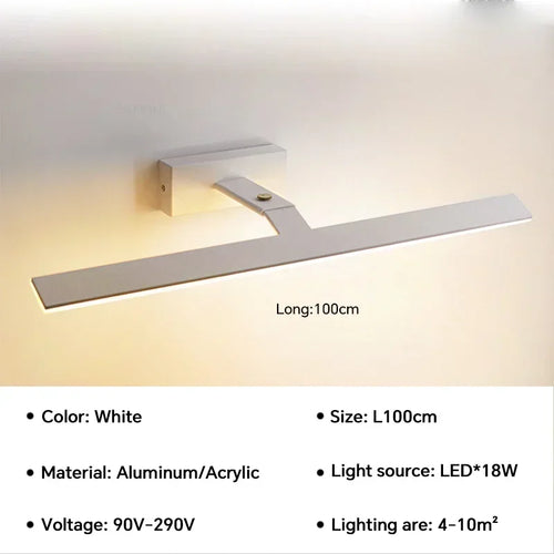 applique murale led moderne étanche pour miroir rotative et lumineuse - vue 9 sur 14