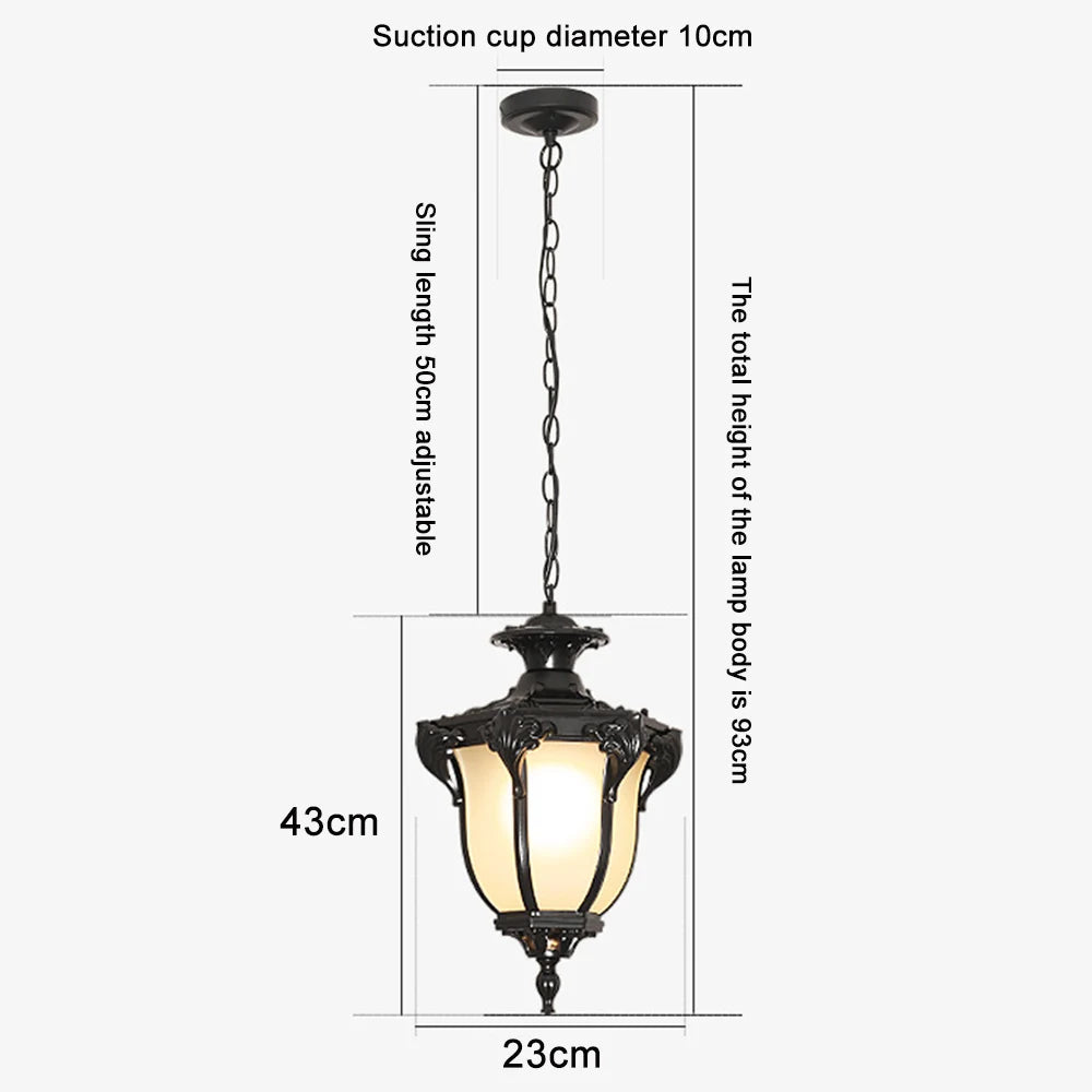 lustre extérieur rétro pour jardin et espaces extérieurs - vue 9 sur 9