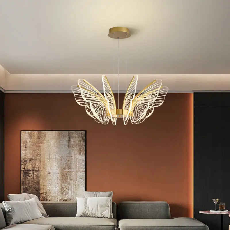 lustre papillon moderne en acrylique pour décoration intérieure - vue 3 sur 8