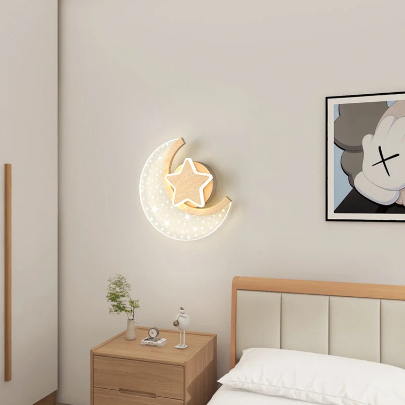 applique murale lune étoile pour décoration chambre enfant - vue 3 sur 10