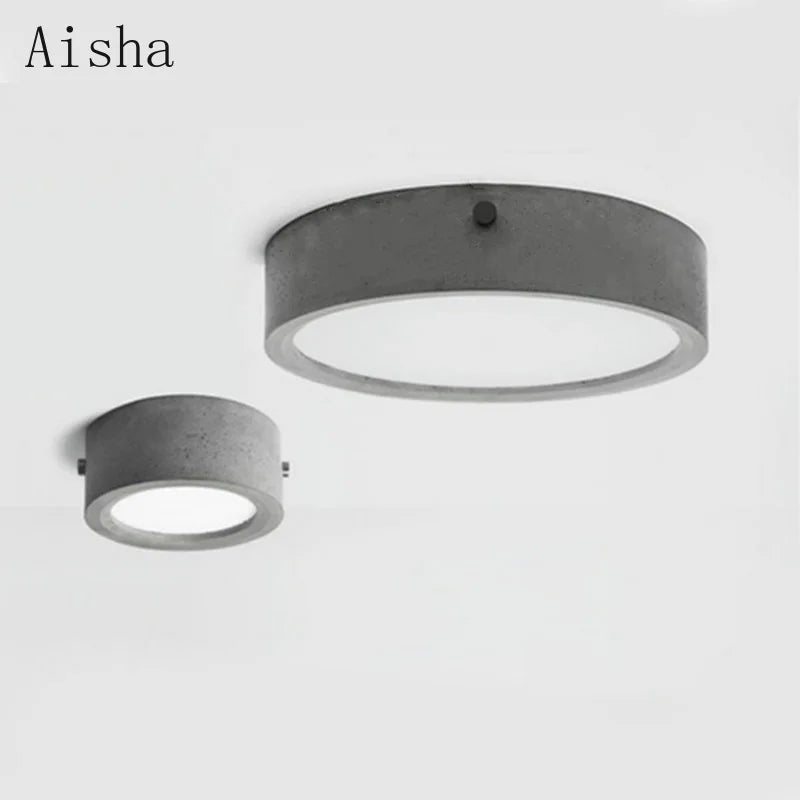 plafonnier rond en ciment style industriel pour tous espaces - vue 1 sur 8