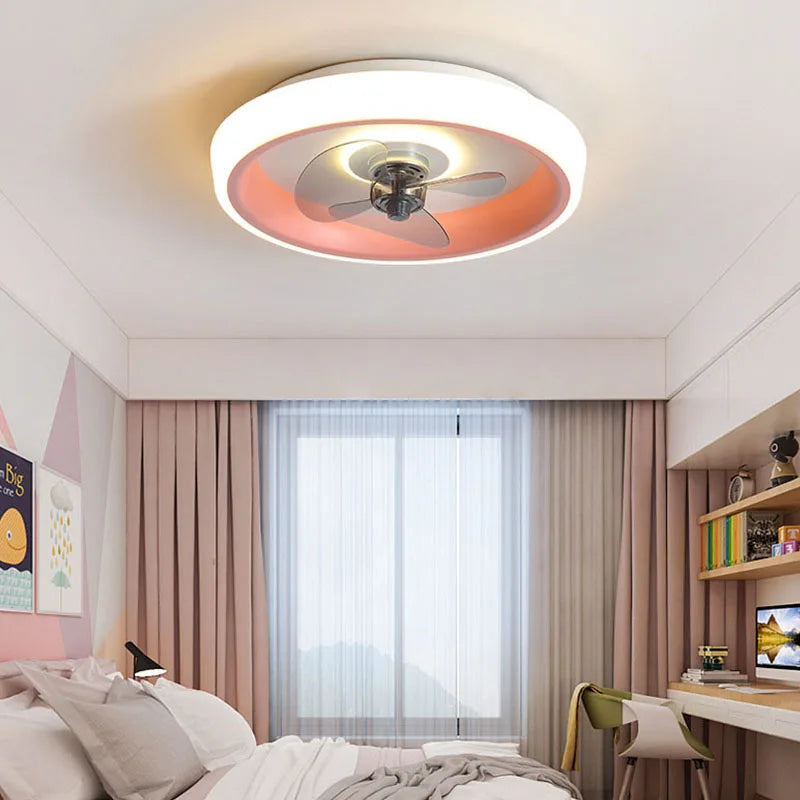 Ventilateurs De Plafond 50CM Lumière Chambre Salon Salle À Manger Lames Invisibles Ventilateurs Silencieux Éclairage Bas Ventilateur De Sol Lampe Ventilateur - vue 1 sur 12