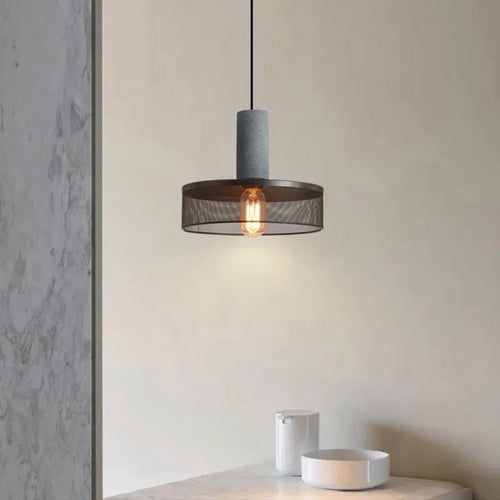 Lampe LED industrielle suspendue rétro à plusieurs têtes en ciment - vue 6 sur 15
