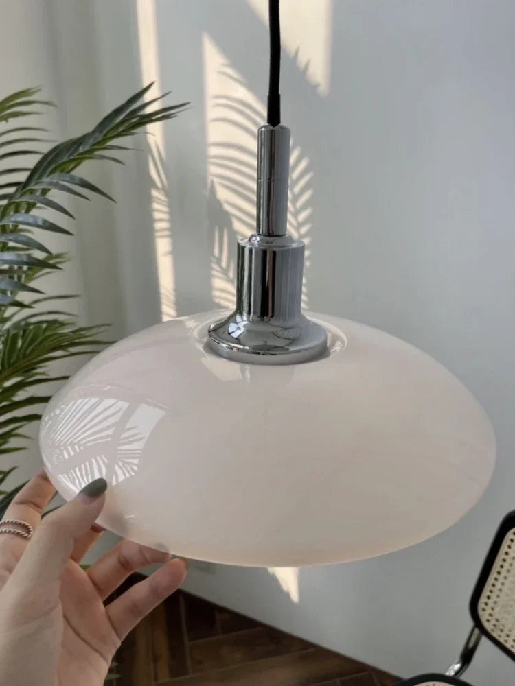 suspension design danois abat-jour en verre lumineux décoratif - vue 5 sur 12
