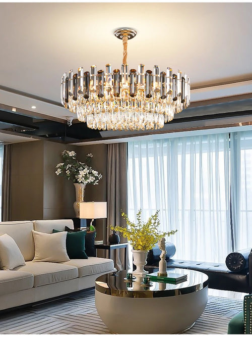 Modern minimalist style K9 crystal LED restaurant chandelier, Nordic designer living room luxury home decoration chandelier - vue 2 sur 11