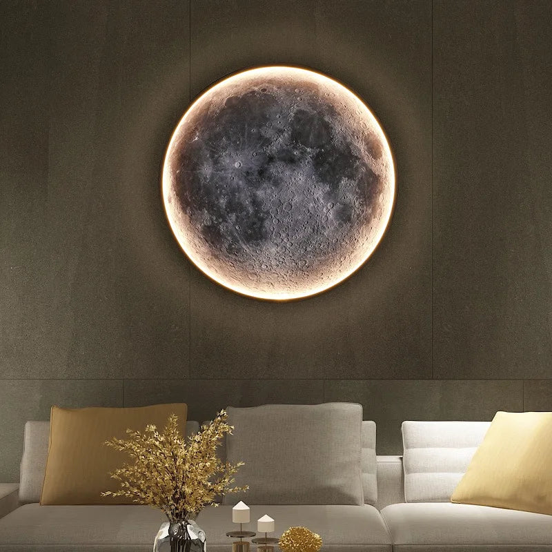 applique murale led en forme de lune pour décoration intérieure - vue 4 sur 17
