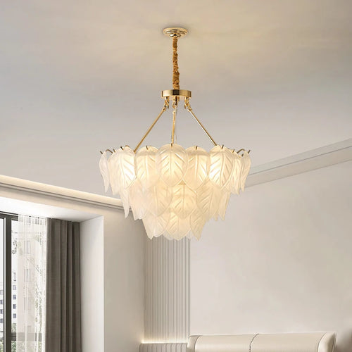 lustre en cristal doré pour décoration intérieure moderne - vue 4 sur 9