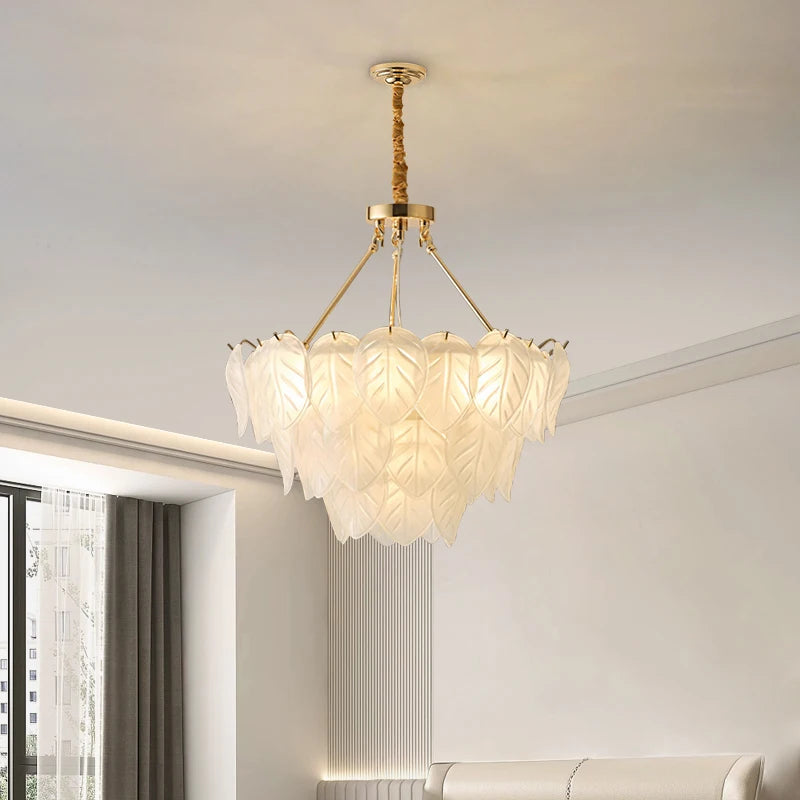 lustre en cristal doré pour décoration intérieure moderne - vue 4 sur 9