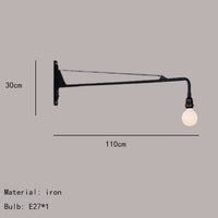 applique murale minimaliste avec interrupteur rotatif à bras long
