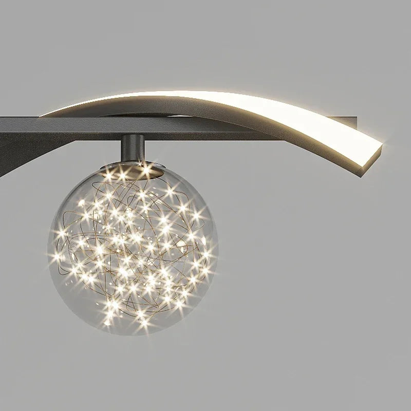 suspension led minimalistes en verre gradation luminaire domestique - vue 5 sur 8