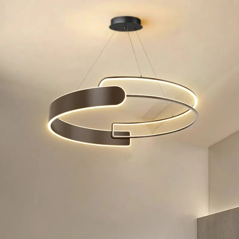 suspension moderne à led pour décoration intérieure réglable de luxe - vue 5 sur 12