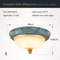 lampes de plafond led rondes design rétro en résine européenne