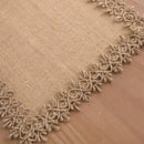 Chemin de table macramé rustique beige style bohème