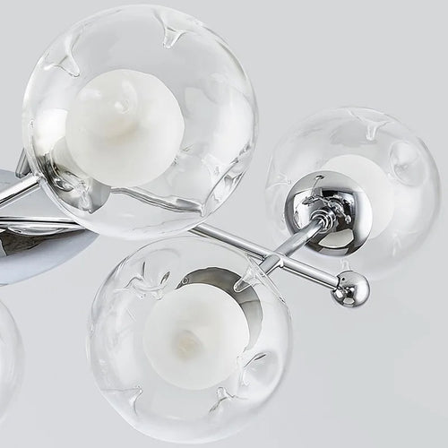 lustre en verre clair style bauhaus pour hôtel - vue 4 sur 9