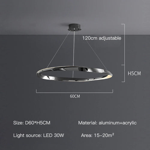 suspension led moderne avec design artistique et télécommande - vue 14 sur 16