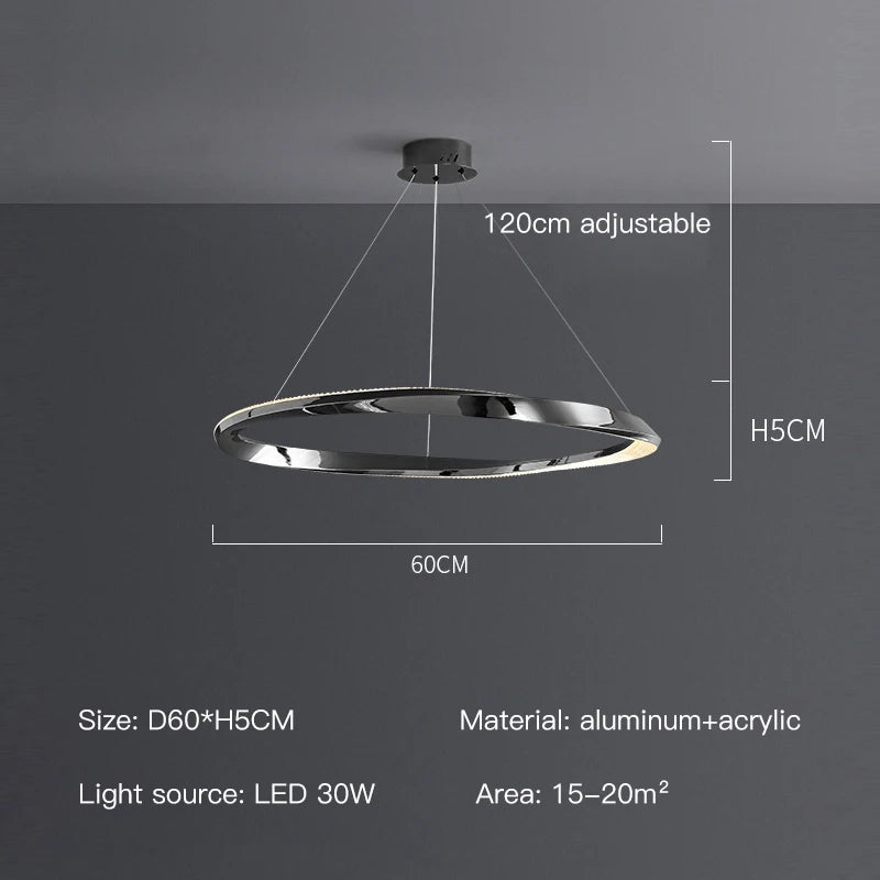 suspension led moderne avec design artistique et télécommande - vue 13 sur 16