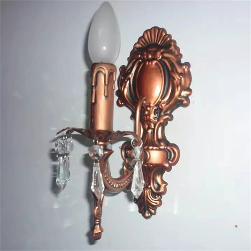 applique murale classique avec suspensions en cristal décoratifs - vue 8 sur 7